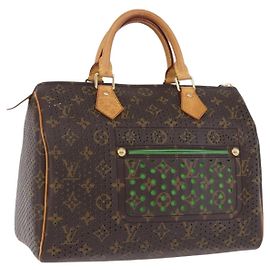 LOUIS VUITTON Monogram Perfo Speedy 30 Hand Bag Green M95181 LV Auth 195957V Verde Monograma