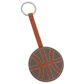 Hermès HERMES Basketball Key Ring Leather Orange Silver Auth BA15224V Silvery Orange