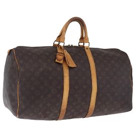 LOUIS VUITTON Monogram Keepall 55 Boston Bag M41424 LV Auth 196206 Monograma