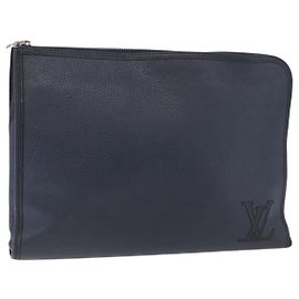 LOUIS VUITTON Pochette Jules GM Bag Taurillon Leather Navy M68235 Auth 196665A Navy blue