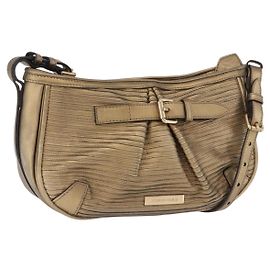 Sac à bandoulière BURBERRY en cuir doré Auth 196634 Doré