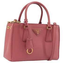 Sac à main PRADA Saffiano 2way Pink Gold Tone Auth BA14801M Rose Autre