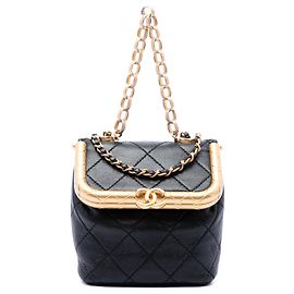 Borsa Satchel Chanel Micro Quilted Lambskin My Crush Bag Nera Nero