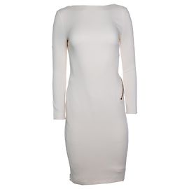 Tom Ford, Robe stretch blanche avec zip et dos nu Blanc