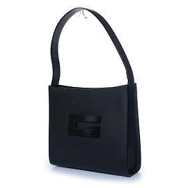 Gucci, borsa G nera in pelle nubuck Nero