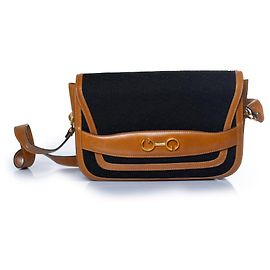 Gucci, Bolsa vintage GG esmaltada com tela preta Marrom Preto