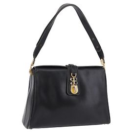 Borsa a tracolla BALENCIAGA in pelle nera e oro Auth ka5786 Nero D'oro