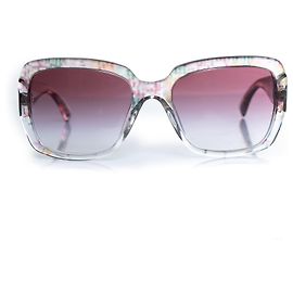 Chanel, gafas de sol oversized con CC plateado Plata Multicolor