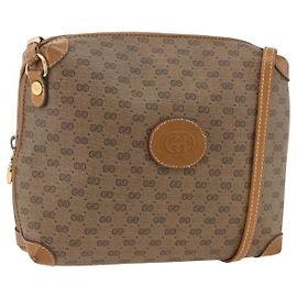 Borsa a tracolla GUCCI Micro GG Supreme PVC Beige Oro 007 115 0093 Auth BSZ654 Beige D'oro