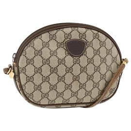 Borsa a tracolla GUCCI GG Supreme PVC Beige Gold Auth BSZ655 Beige D'oro