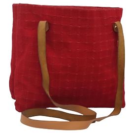Hermès Borsa a tracolla HERMES Amedaba Cabas Do Canvas Rossa Auth bs26182 Rosso