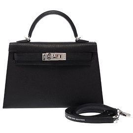 Hermès HERMES Kelly Mini Bag in Black Leather - 103815 Black