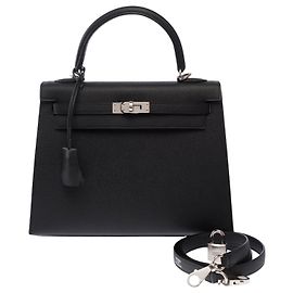 Hermès Sac HERMES Kelly 25 en Cuir Noir - 103817 Noir