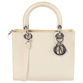Bolsa de mão 2Way Lady Dior em couro Dior Bege Bege