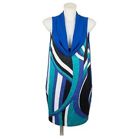Krizia kleid Schwarz Weiß Blau Grün