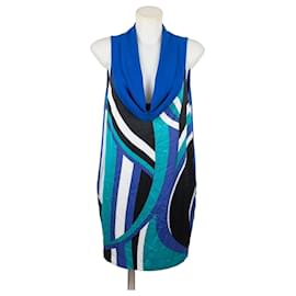 Krizia robe Noir Blanc Bleu Vert
