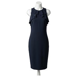 Red Valentino Schwarzes Kleid mit Rüschen Blau