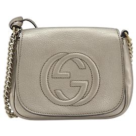 Gucci Soho Chain Leather Small Prata