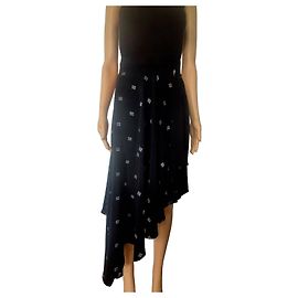 Givenchy black asymmetrical skirt with logo pattern Black