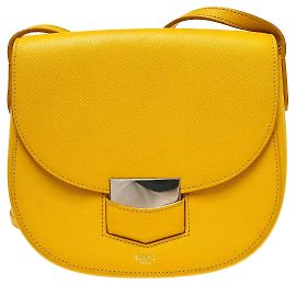 Céline Celine Trotteur Grainy Leather Small Giallo