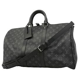 Louis Vuitton Boston Monogram Eclipse Keepall Bandoulière 45 Black