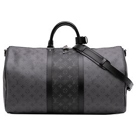 Louis Vuitton Monogram Eclipse Reverse Keepall Bandouliere 50 Reisetasche Grau Grau