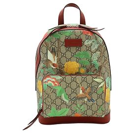 Mochila Gucci Small GG Supreme Web Tian roja Roja
