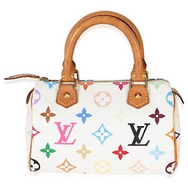 Louis Vuitton x TM Vintage Multicolore Monogram Canvas Nano Speedy Weiß Mehrfarben