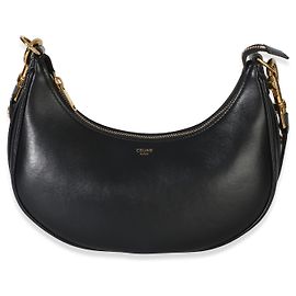 Céline Celine Black Smooth Calfskin Medium Ava Strap Bag Black