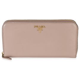 Portefeuille Prada Vitello Move Zip Around Rose Clair Rose