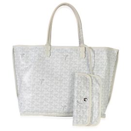 Goyard White Goyardine Canvas Anjou PM Bianco