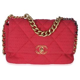 Bolsa de aba Chanel 19 Large em boucle acolchoado rosa Chanel Rosa