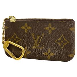 Louis Vuitton Monogram Pochette Clé Coin Case Brown