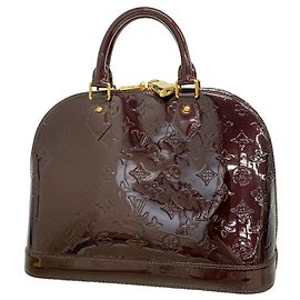 Louis Vuitton Alma GM Vernis Handbag Dark red