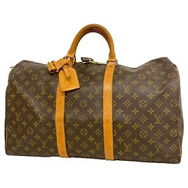 Borsa Louis Vuitton Boston Monogram Keepall 50 Marrone