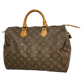 Sac à main Louis Vuitton Monogram Speedy 35 Marron