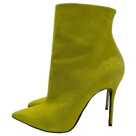 Christian Louboutin So Kate Booty 100 Suede Yellow 38.5 Yellow