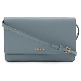 Borsa a tracolla 2way Prada Saffiano Blu Blu chiaro