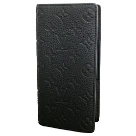 Louis Vuitton Monogram Taurillon Portefeuille Brazza Long Wallet Nero