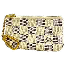 Louis Vuitton Damier Azur Pochette Clé N62659 Coin Case White