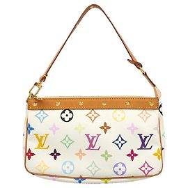 Louis Vuitton Monogram Multicolor Pochette Accessoires Blanco