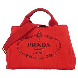 Borsa Tote Prada Canapa Canvas Rosso
