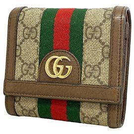 Cartera bi-fold Gucci Ophidia Castaño