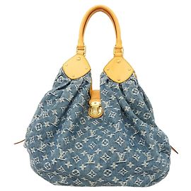 Borsa Tote Louis Vuitton Monogram Denim Blu