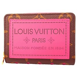 Louis Vuitton Monogram Perfo Portefeuille Lou Wallet Rosa