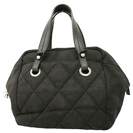 Borsa Tote Chanel Paris Biarritz in Tweed Nero