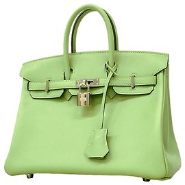 Hermès Sac à main Hermes Birkin 25 en cuir Swift Vert