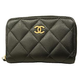 Chanel Matelassé Caviar Leather Coin Case Black