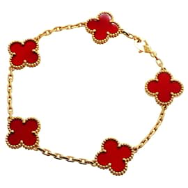 Van Cleef & Arpels Alhambra Charm Bracelet Red
