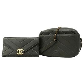 Borsa a tracolla Chanel in pelle nera Nero